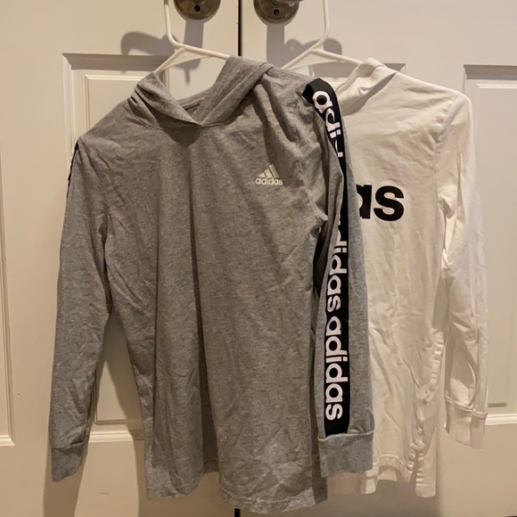 Adidas Boys Size 10-12 Long Sleeved T Shirt PRICE IS FOR BOTH